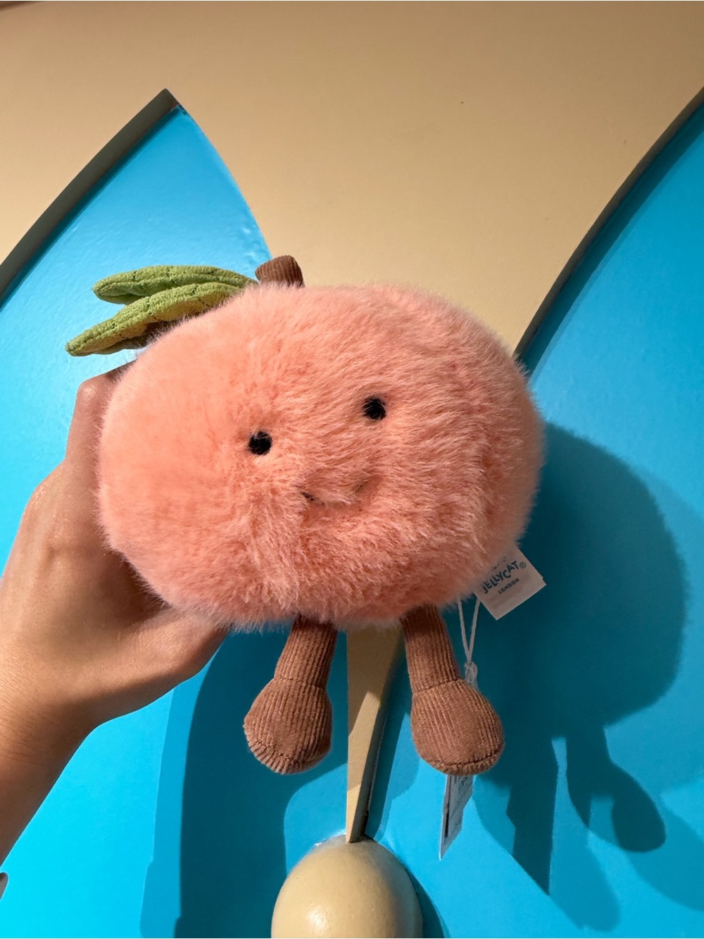 Jellycat Blush Peach Plush Pocket Pal with Corduroy Legs
